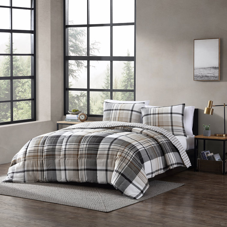 Eddie Bauer Normandy Plaid Down Alt Cozy Reversible Comforter Set